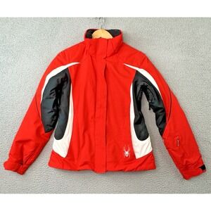 Spyder Ski Jacket Womens Size 6 Red/Black/White Full Zip Snow Skirt